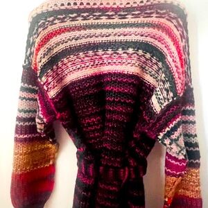 Free people think colorful wool sweater